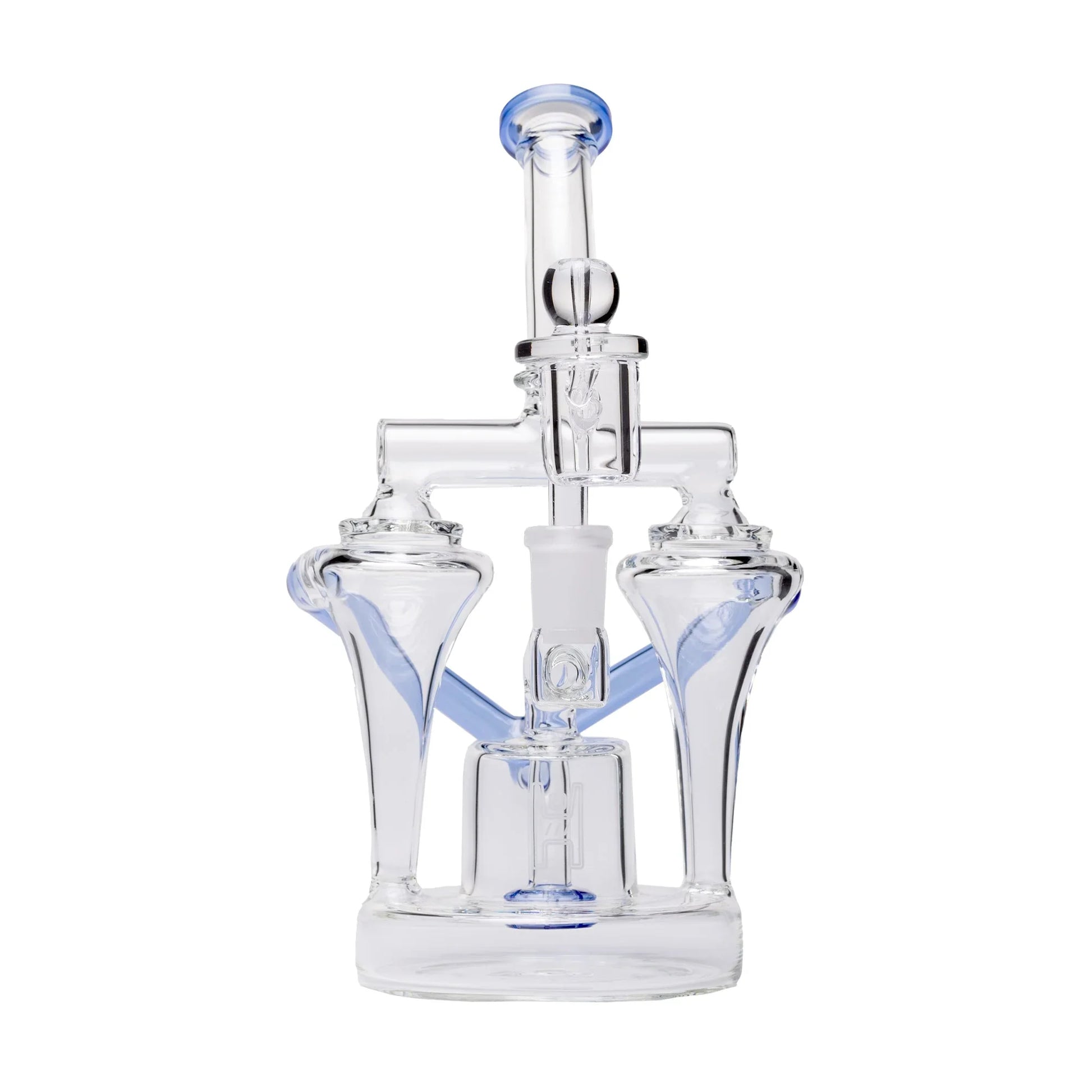 Human Grade Dualing Recycler Glass Rig Water Pipe - Stoner