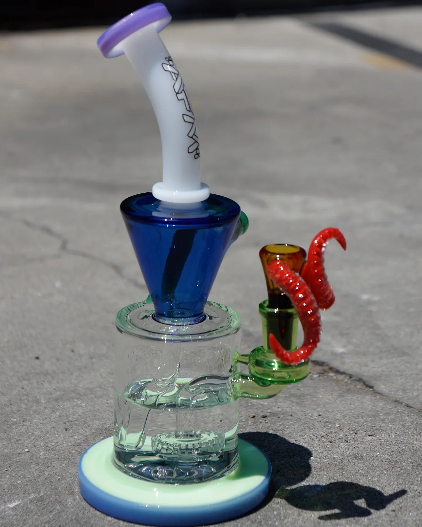 10" AFM Drain Glass Incycler Rainbow Dab Rig Bundle - Stoner