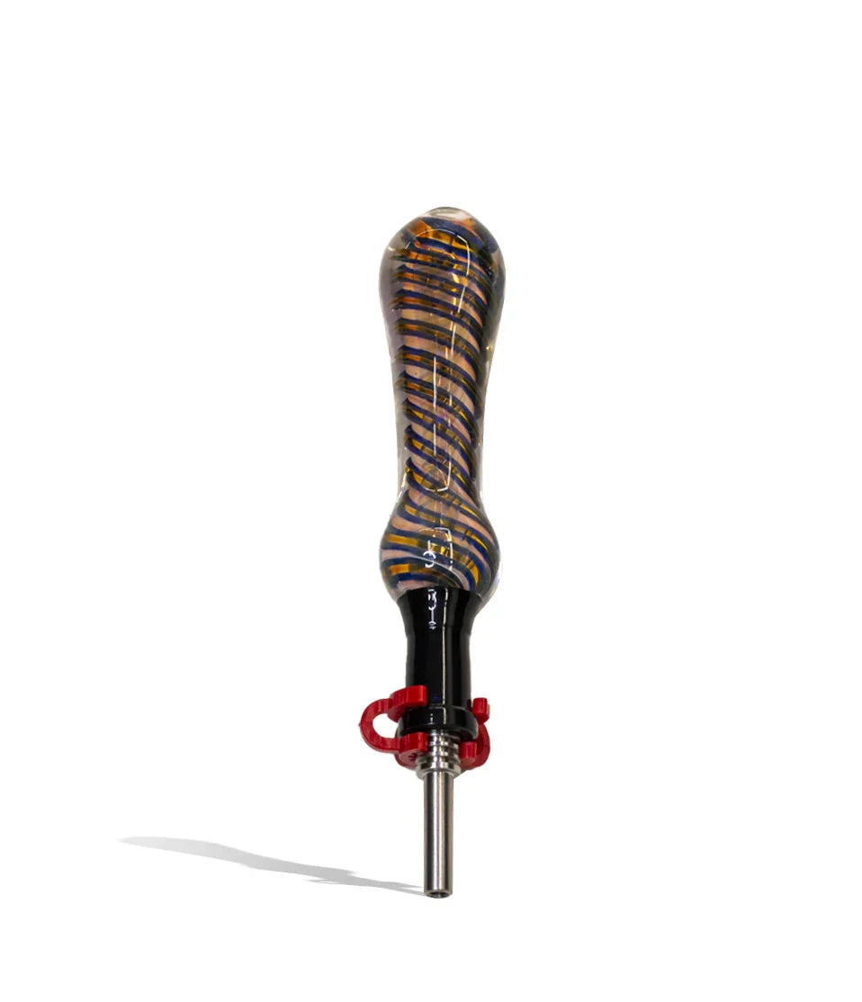 5 inch 50 Gram Swirl Designed Nectar Collector with Black Top - Stoner