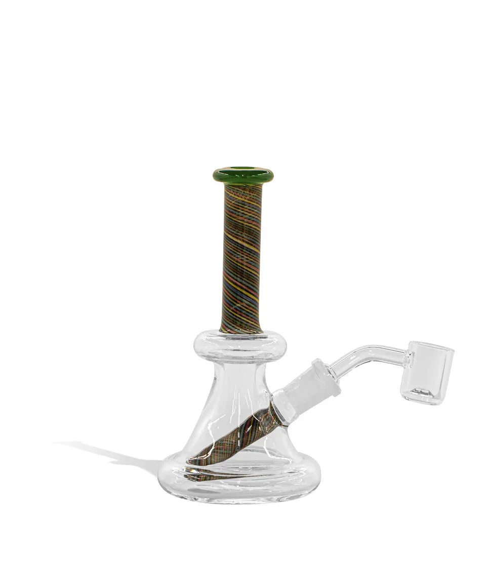 6 inch Colored Striped Water Pipe with built in 14mm Downstem - Stoner