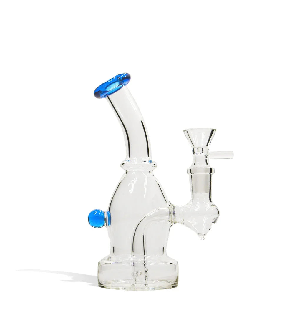 6 Inch Glass Water Pipe with Colored Lip - Stoner