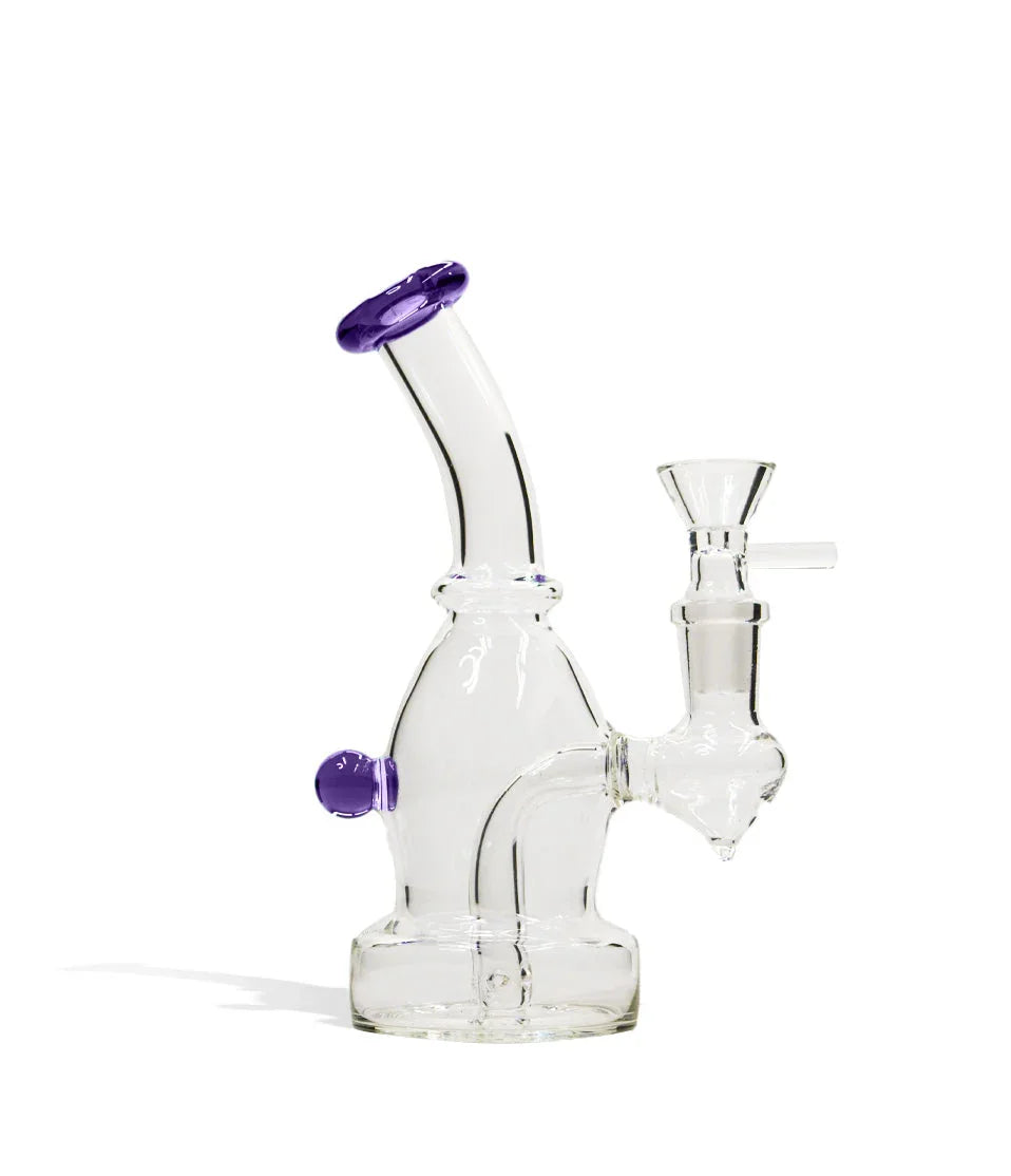 6 Inch Glass Water Pipe with Colored Lip - Stoner