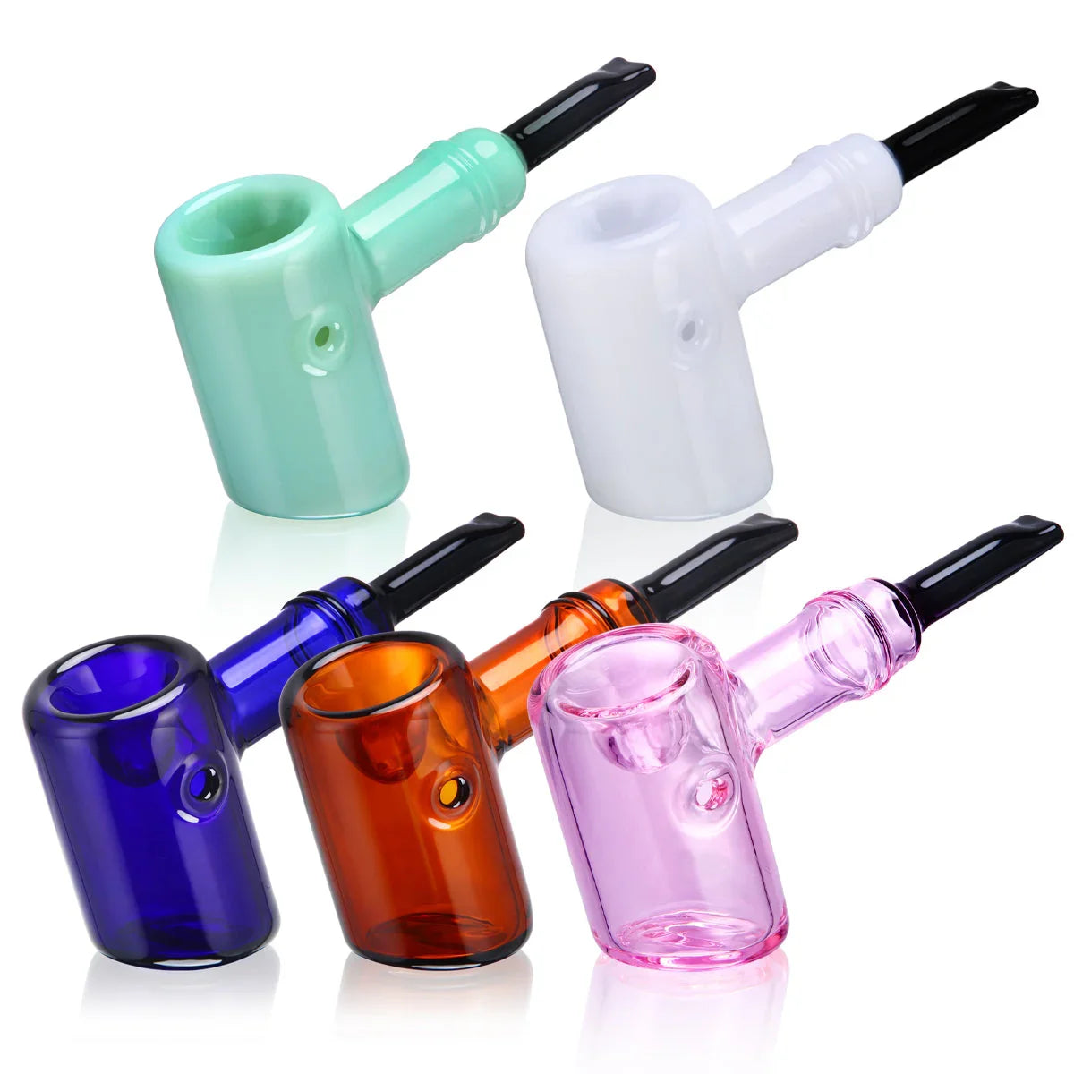 1Stop Glass 5 Inch Hammer Sherlock Pipe - Stoner