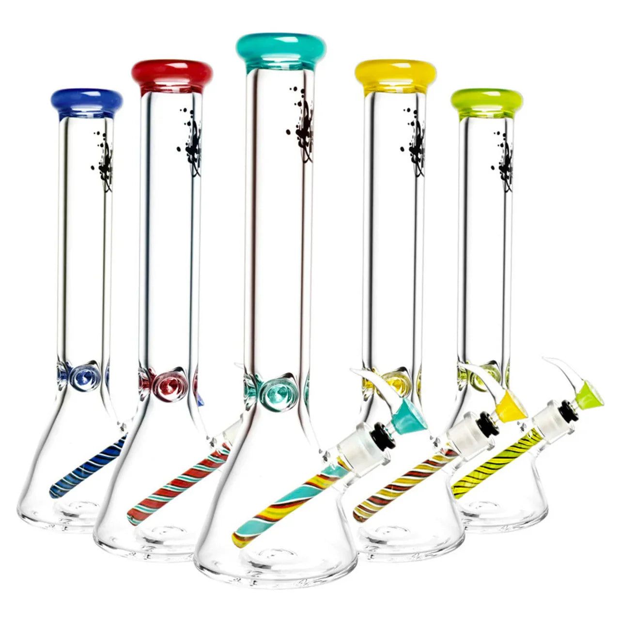 1Stop Glass 16" Beaker w/ Ice Pinch Designer Colors - Stoner