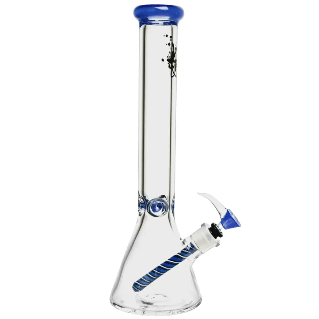 1Stop Glass 16" Beaker w/ Ice Pinch Designer Colors - Stoner