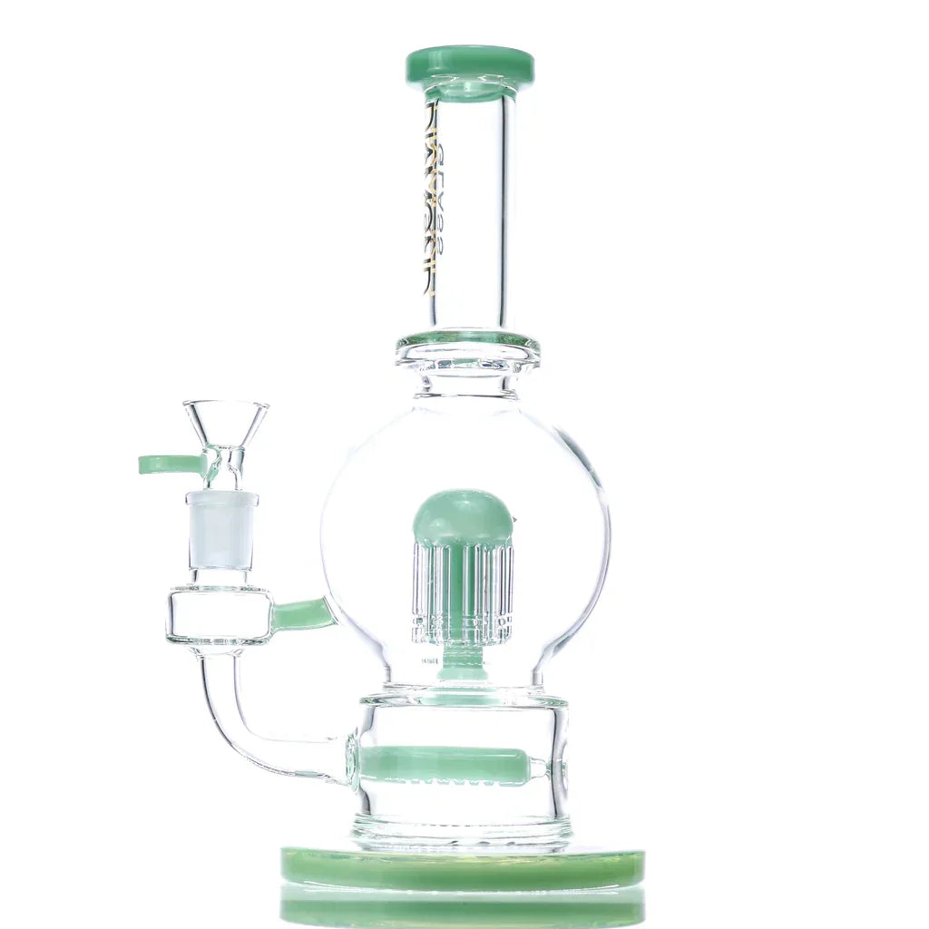 Diamond Glass Round Bong with Inline and Tree Perc - Stoner