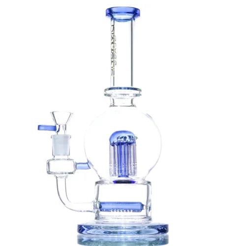 Diamond Glass Round Bong with Inline and Tree Perc - Stoner