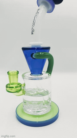10" AFM Drain Glass Incycler Rainbow Dab Rig Bundle - Stoner