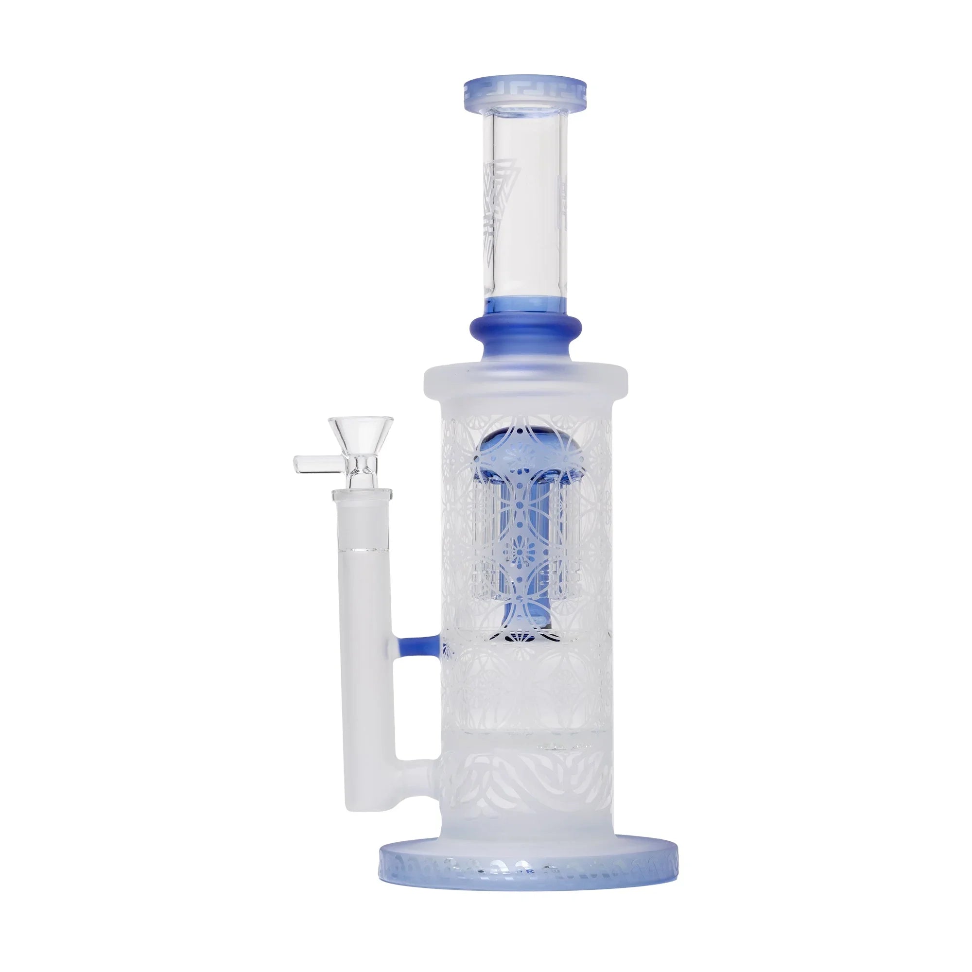 Human Grade Sacred Straight Sandblasted Glass Water Pipe - Stoner