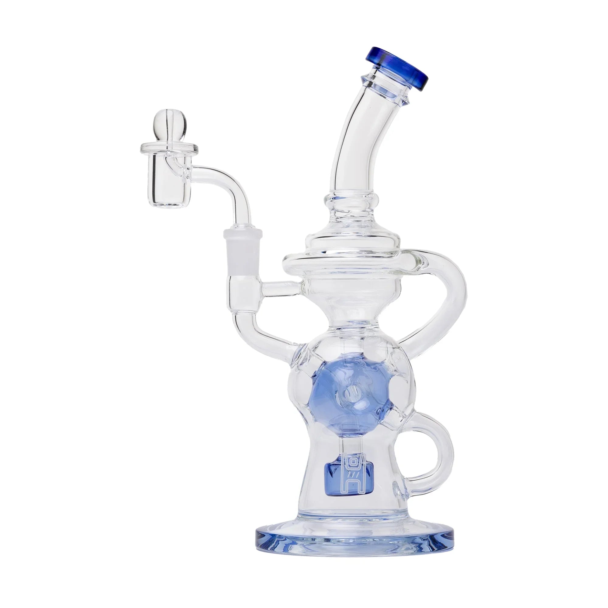 Human Grade 10" Swiss Rig Glass Recycler Water Pipe - Stoner