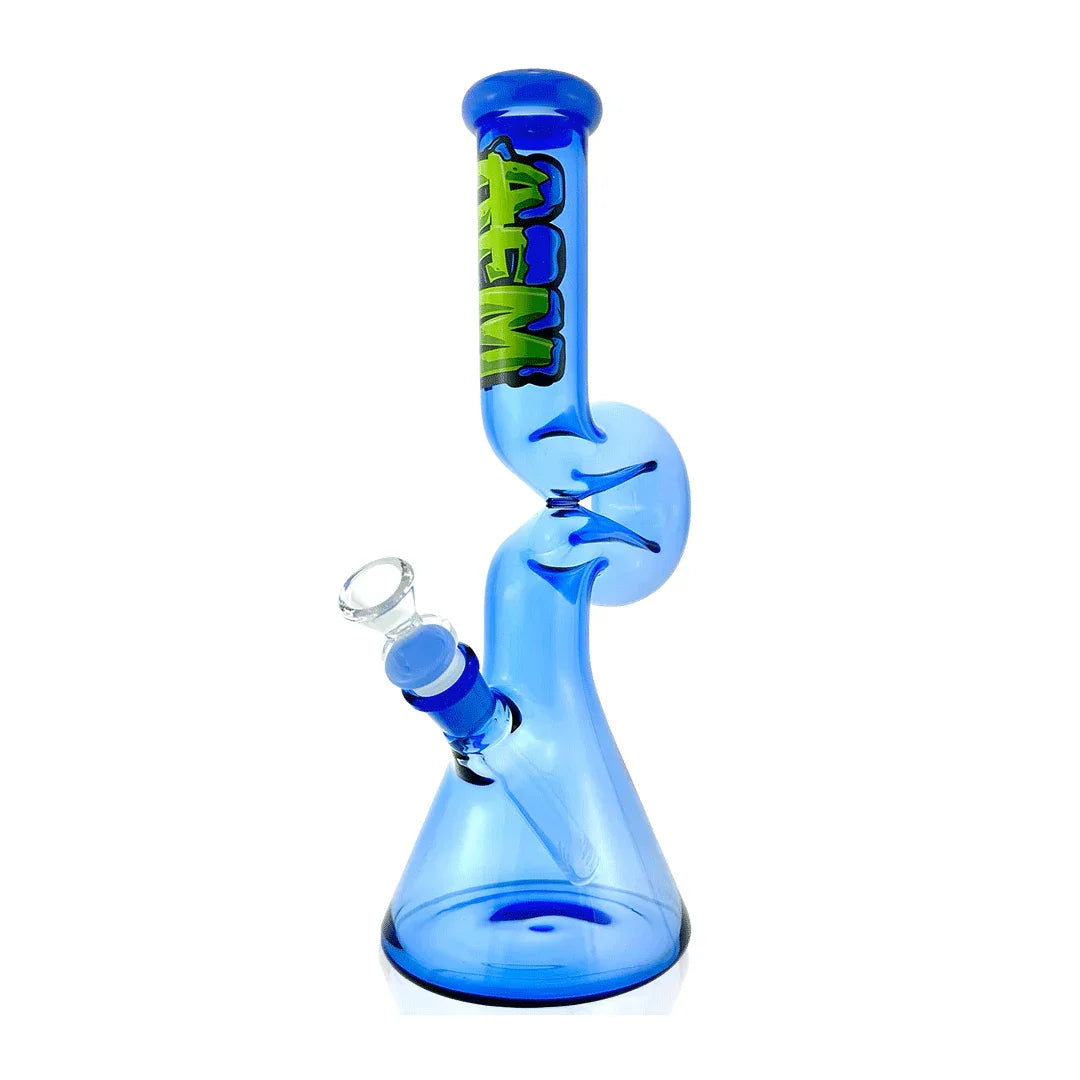 AFM Glass 12" Beaker Wave Full Color Glass Water Pipe - Stoner