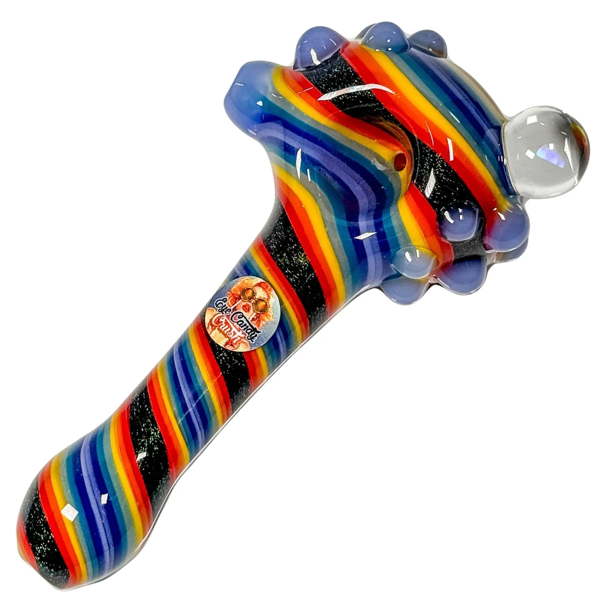 Crush Eye Candy Opal & Dichro Spiral Hand Pipe - 4.5" Artisan Crafted - Stoner
