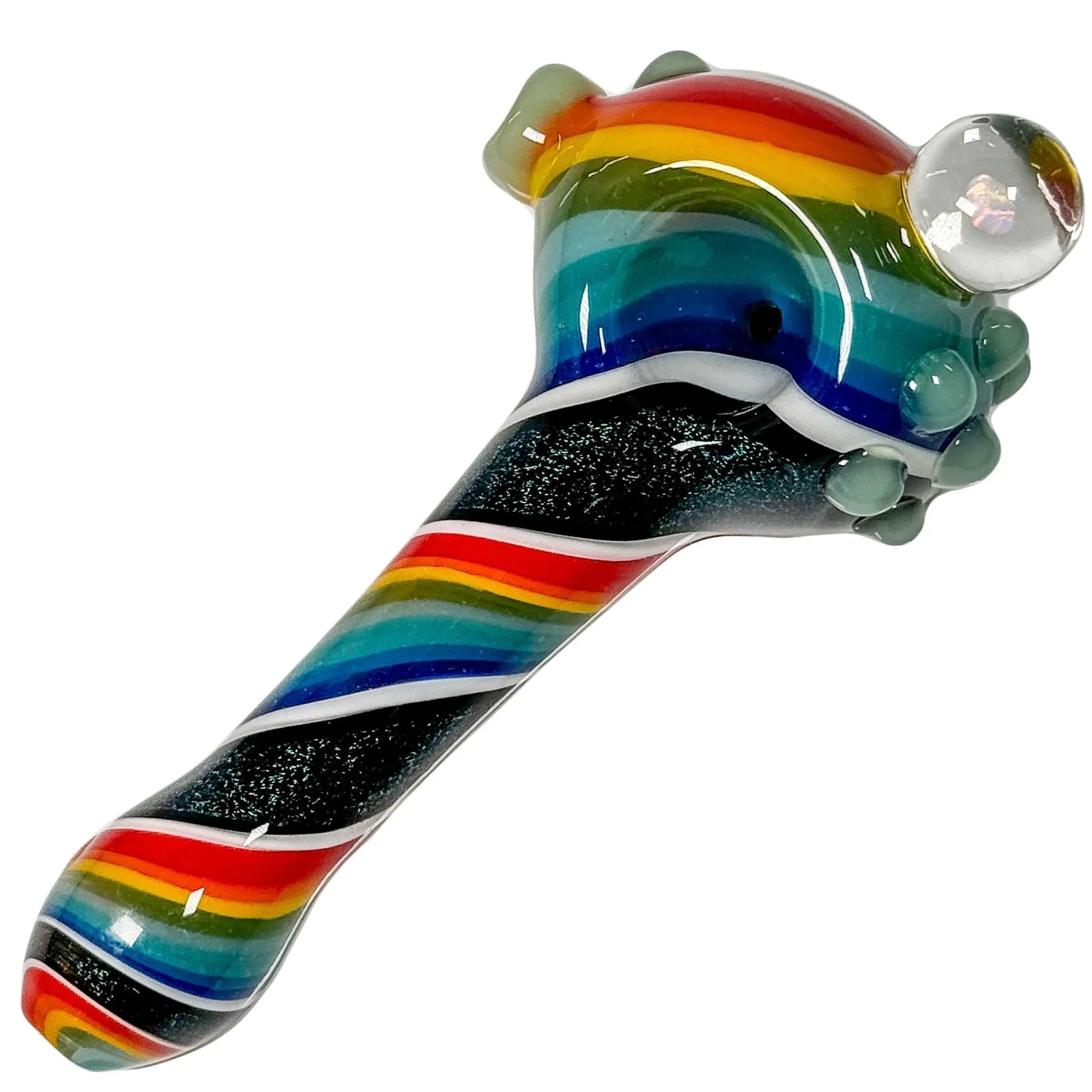 Crush Eye Candy Opal & Dichro Spiral Hand Pipe - 4.5" Artisan Crafted - Stoner