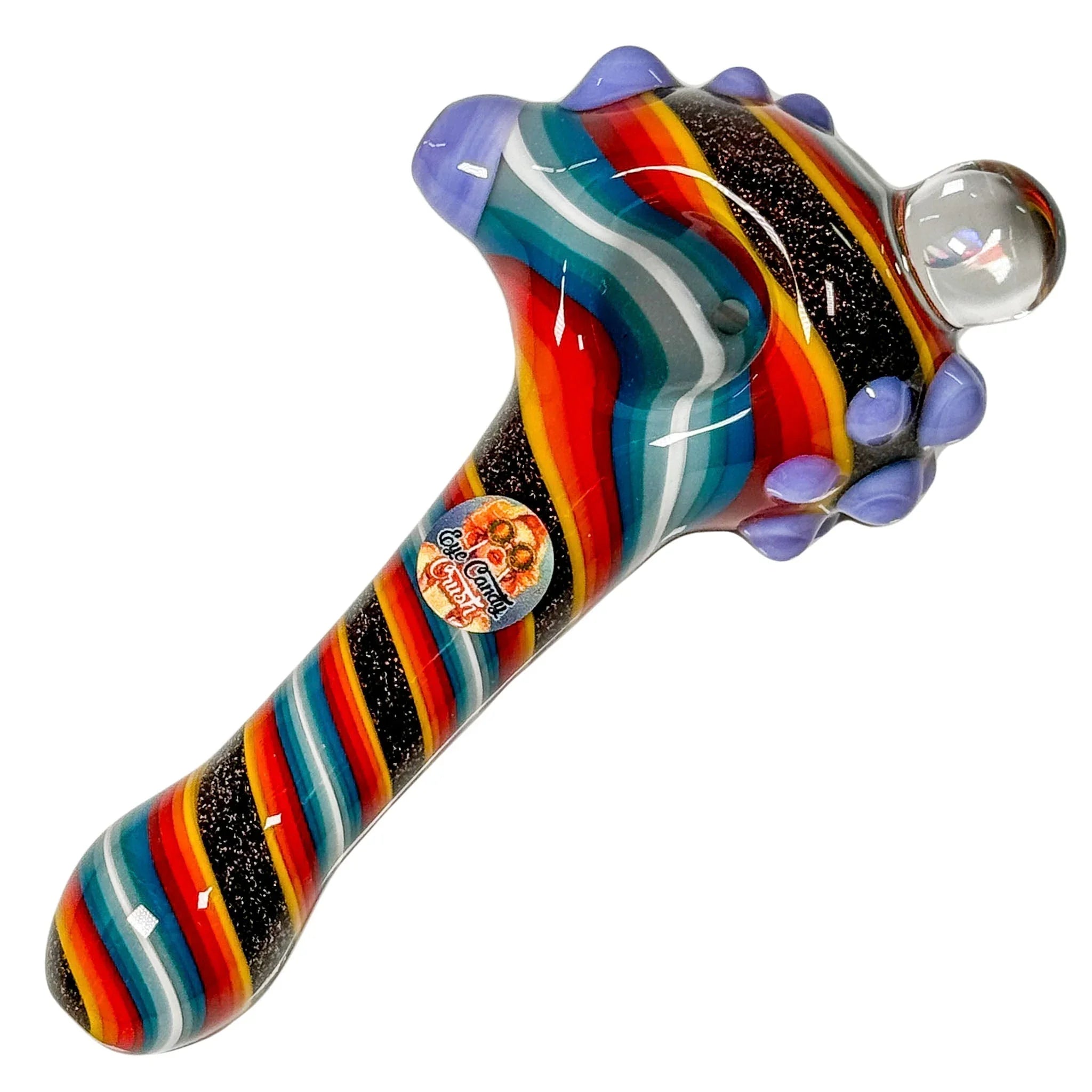 Crush Eye Candy Opal & Dichro Spiral Hand Pipe - 4.5" Artisan Crafted - Stoner
