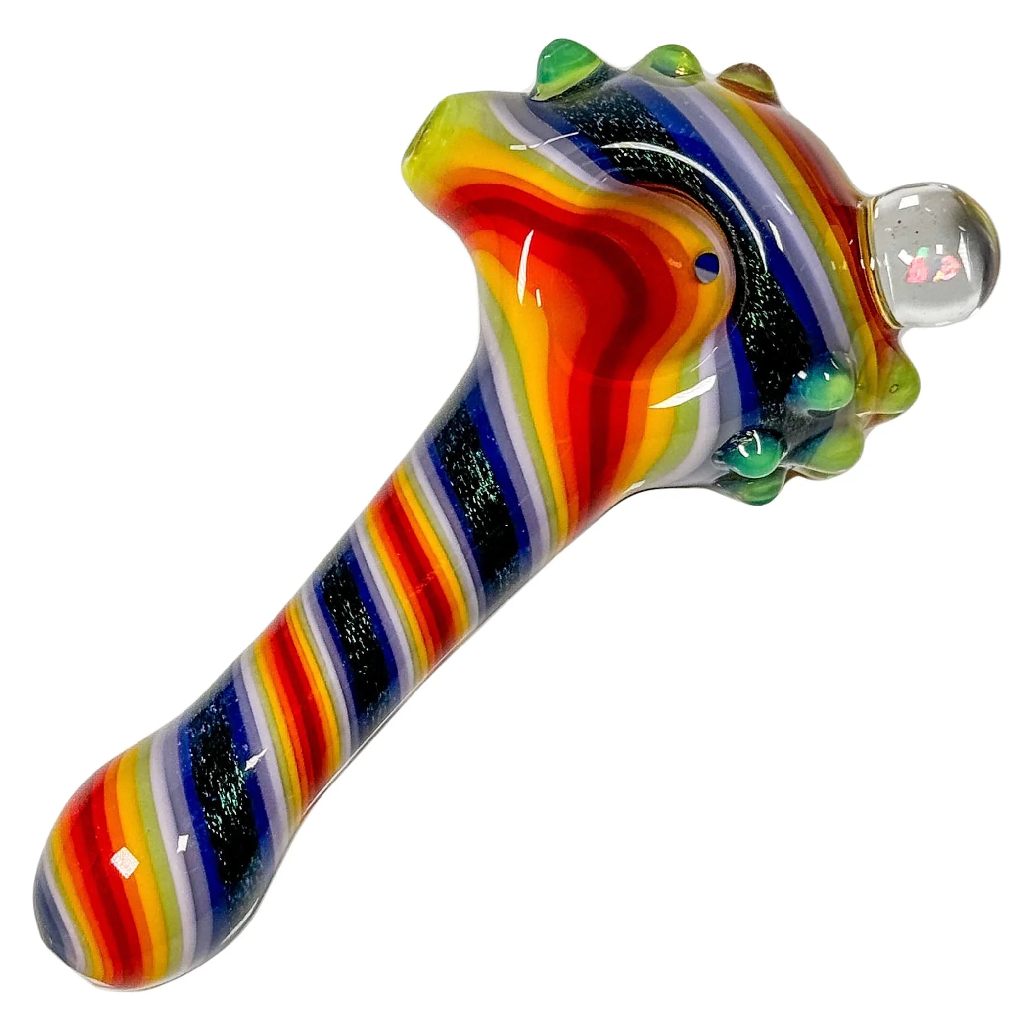 Crush Eye Candy Opal & Dichro Spiral Hand Pipe - 4.5" Artisan Crafted - Stoner