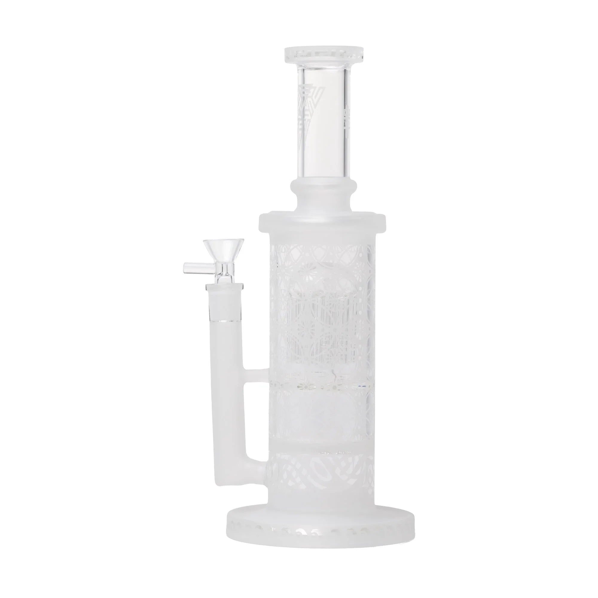 Human Grade Sacred Straight Sandblasted Glass Water Pipe - Stoner