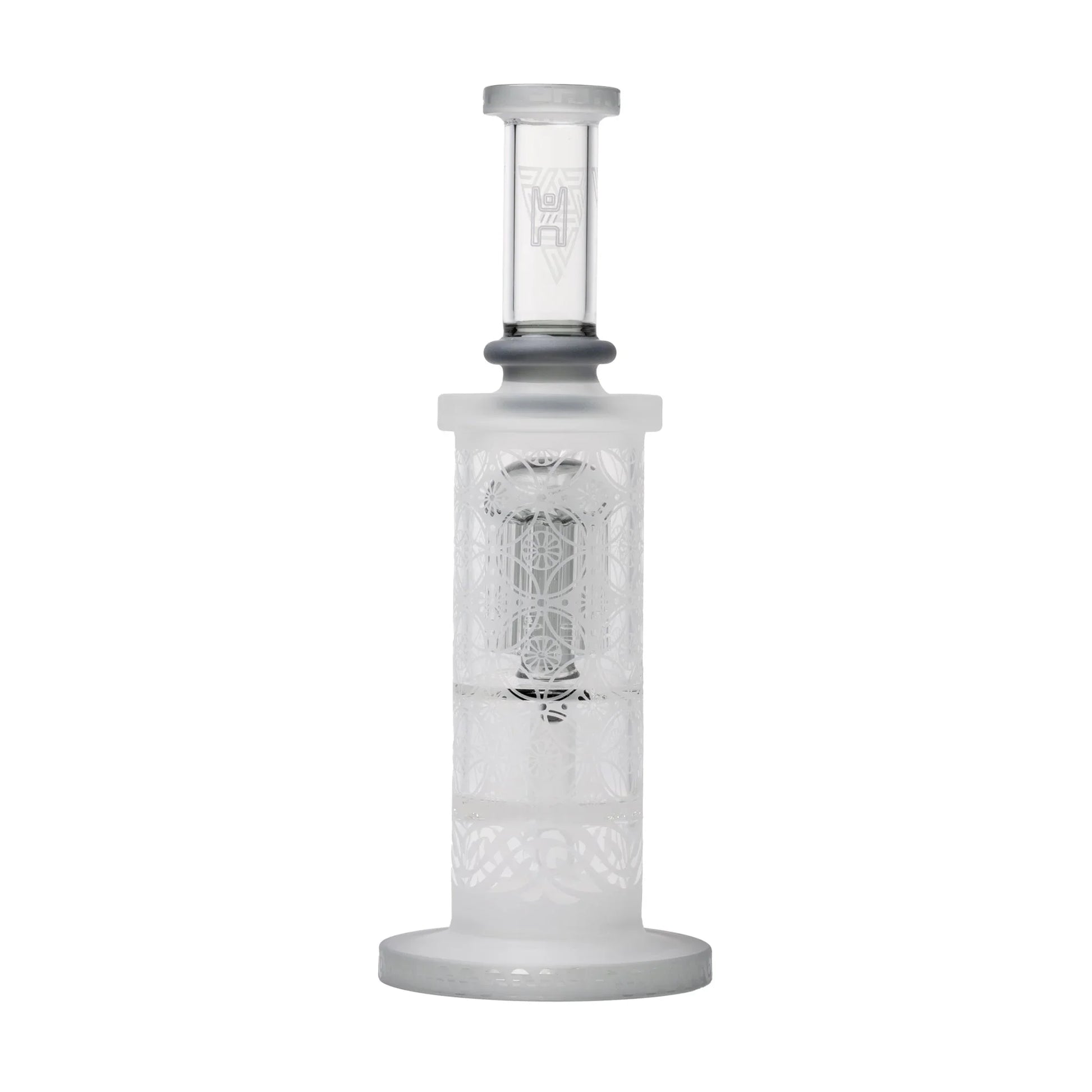 Human Grade Sacred Straight Sandblasted Glass Water Pipe - Stoner