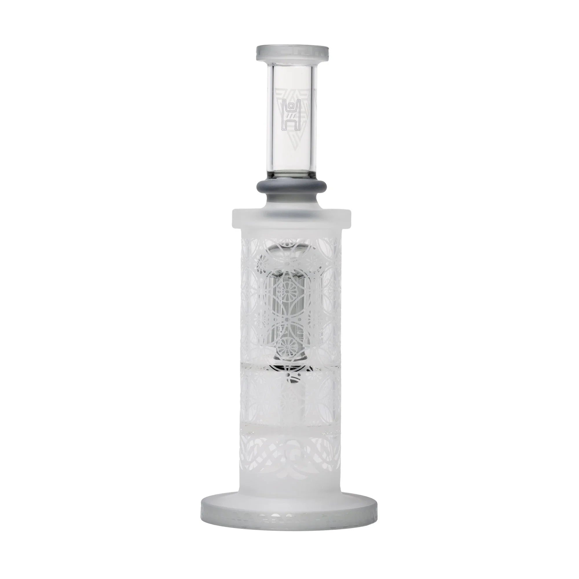 Human Grade Sacred Straight Sandblasted Glass Water Pipe - Stoner