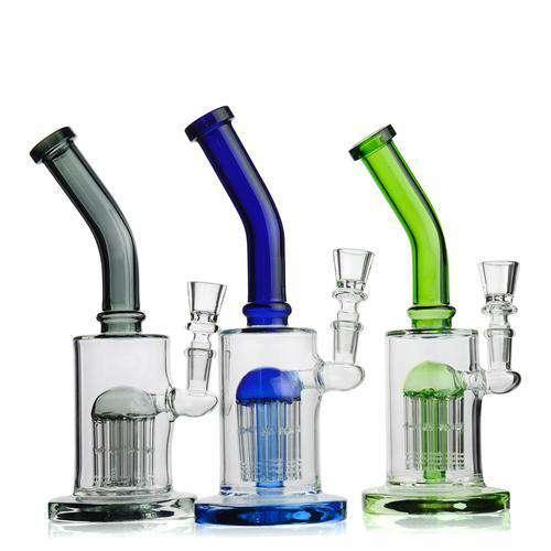 10" Water Pipe with Tree Perc & Bent Neck - Stoner