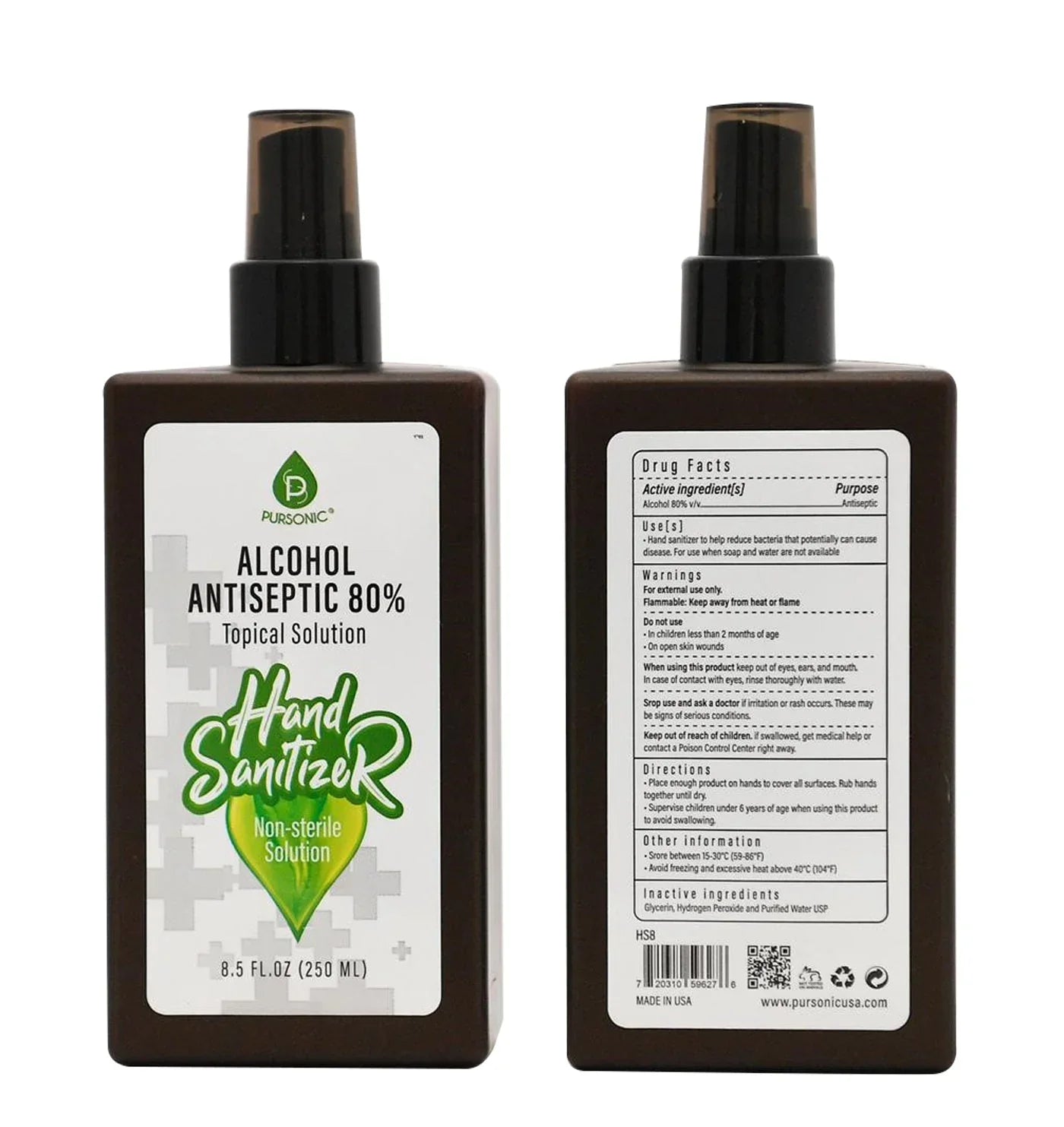 Pursonic Moisturizing Hand Sanitizer 80% Alcohol (8oz) - Stoner