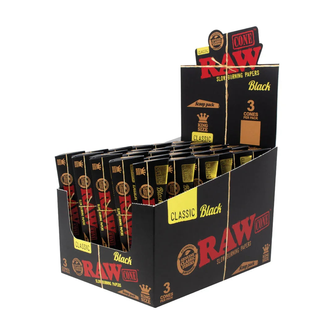 RAW Black Classic Cones - Stoner