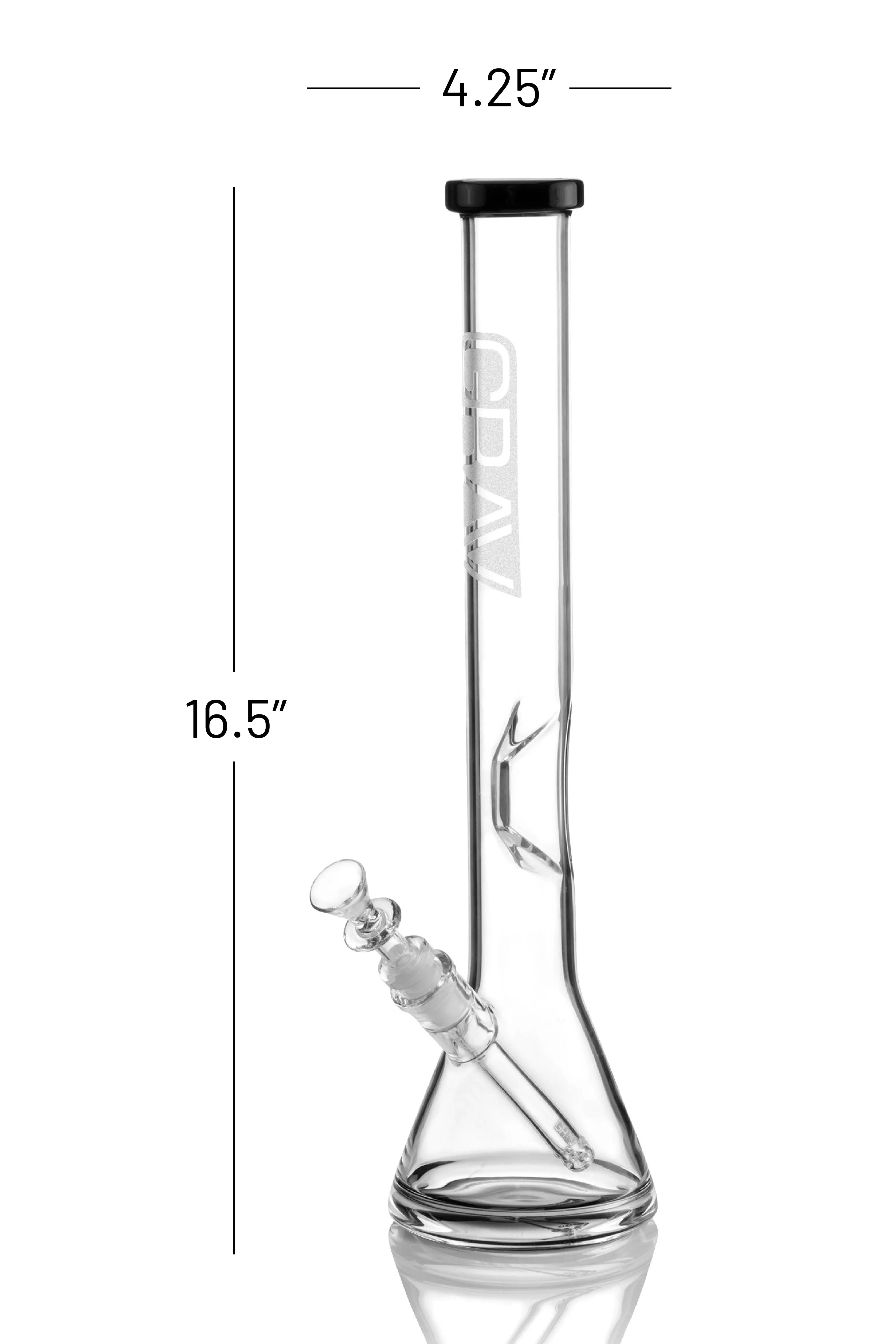 GRAV® Large, Black Accent Beaker Base Water Pipe - Stoner