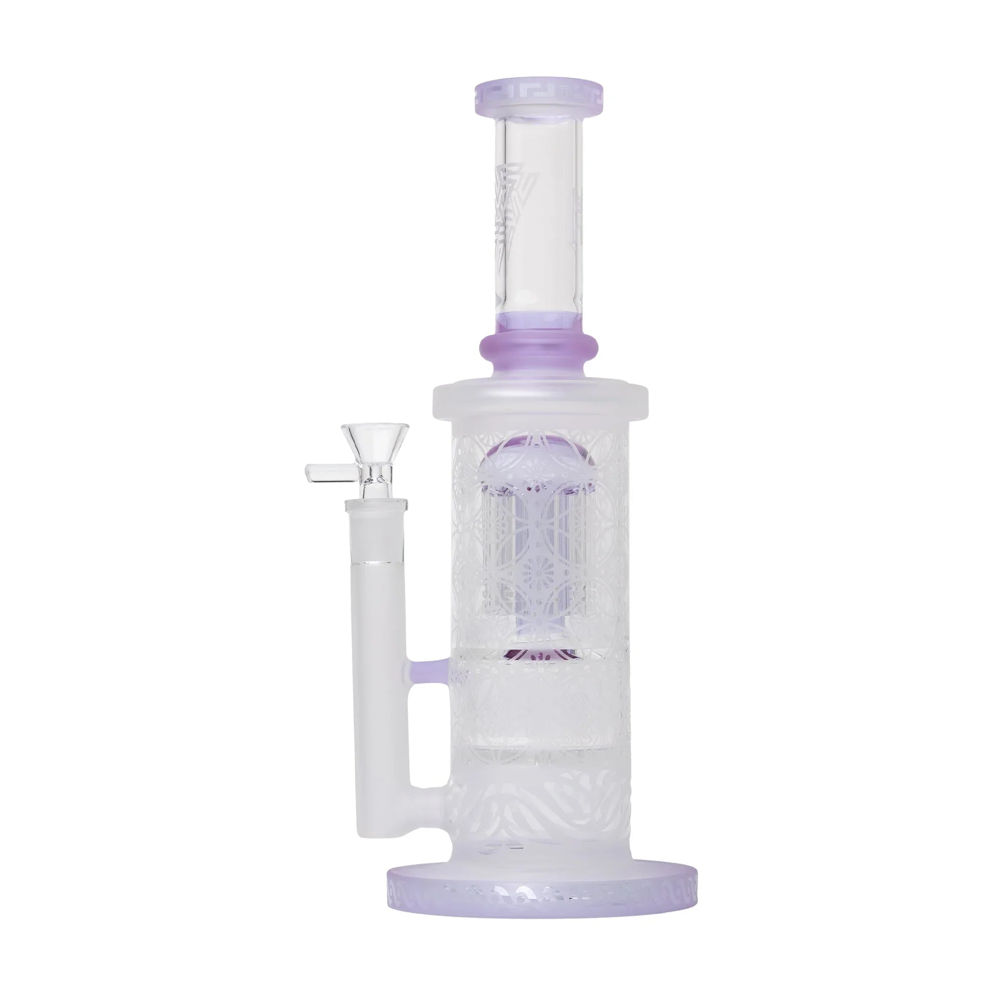 Human Grade Sacred Straight Sandblasted Glass Water Pipe - Stoner