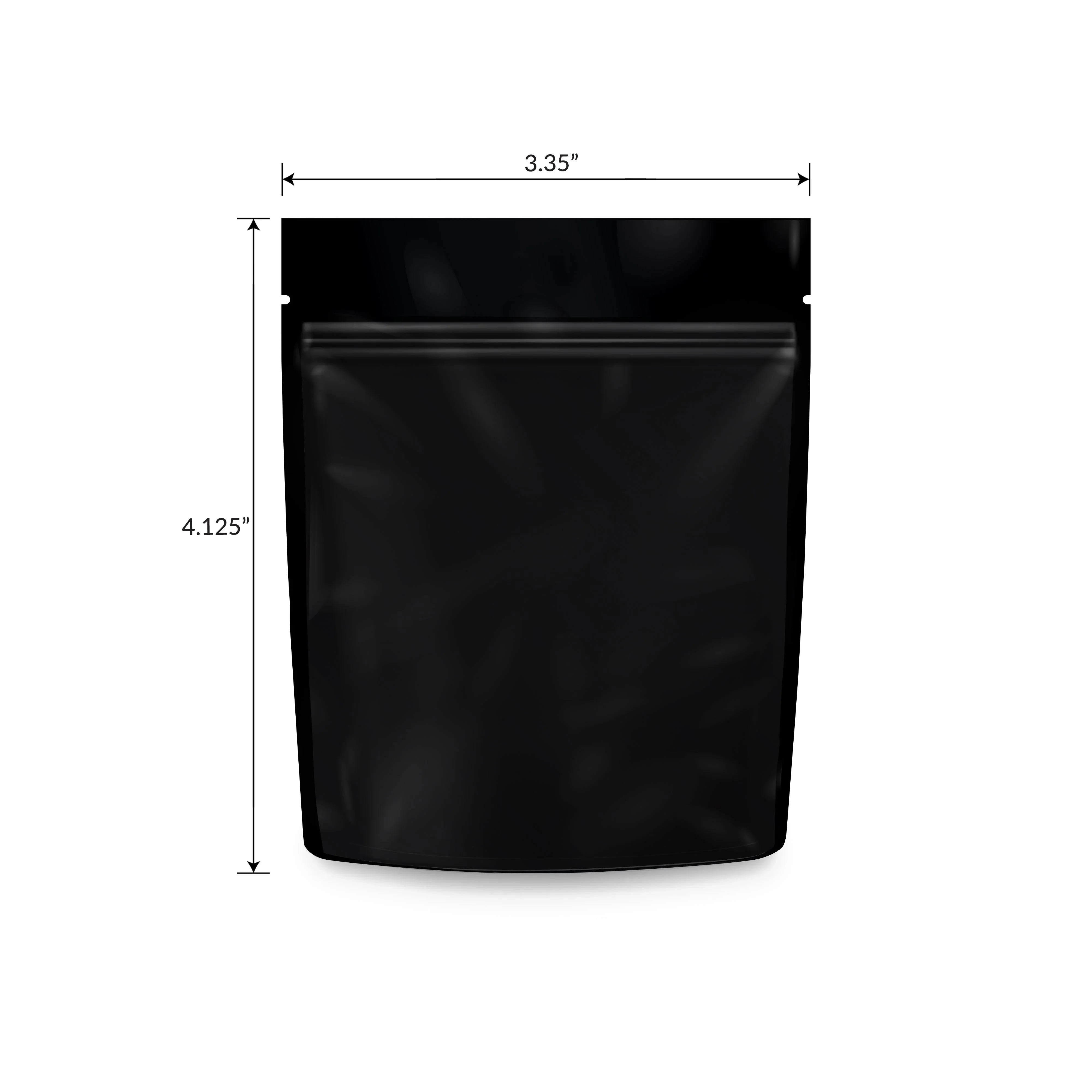 Loud Lock 1 Gram Mylar Smell Proof Vacuum Seal Bags - 100 Count All Black - Stoner