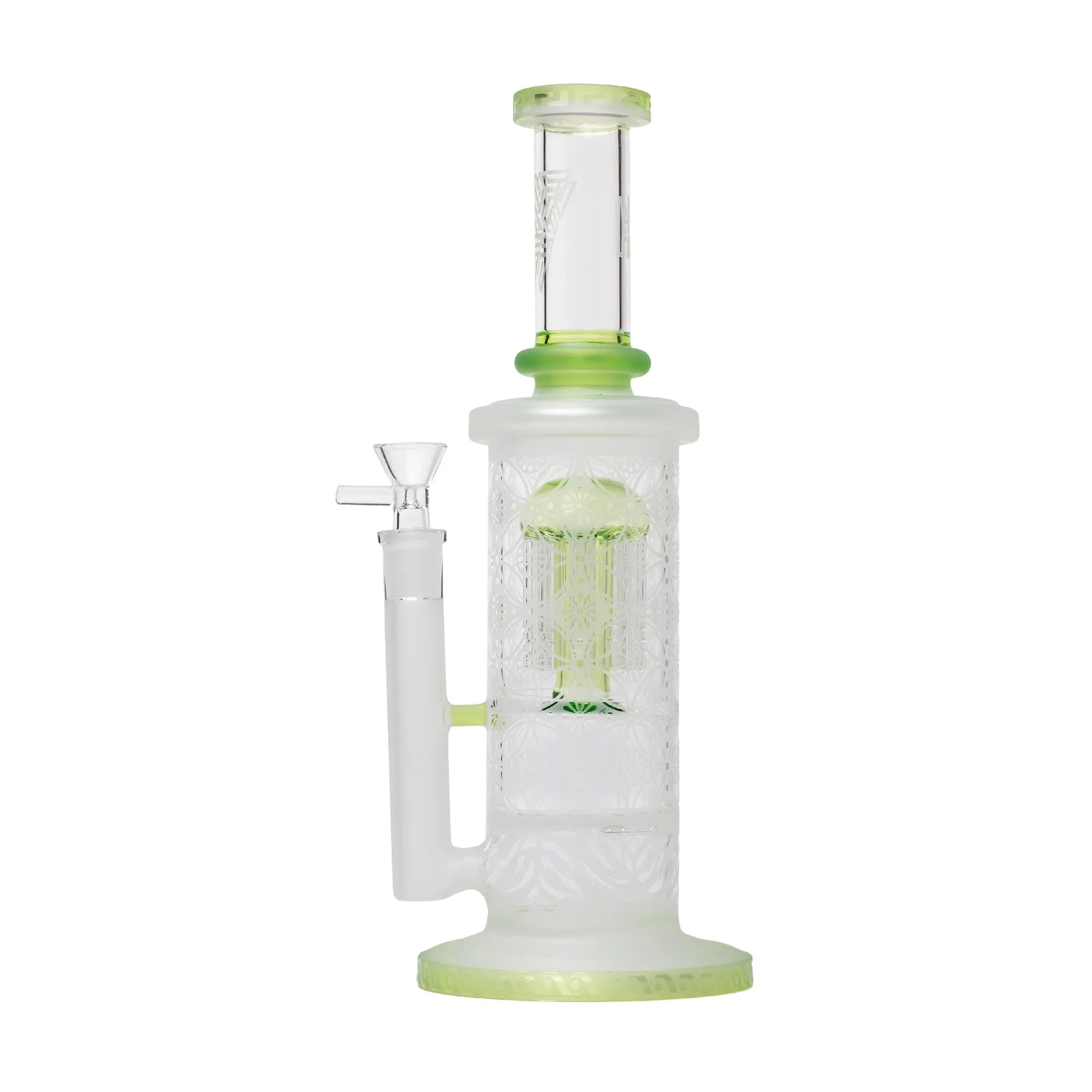 Human Grade Sacred Straight Sandblasted Glass Water Pipe - Stoner