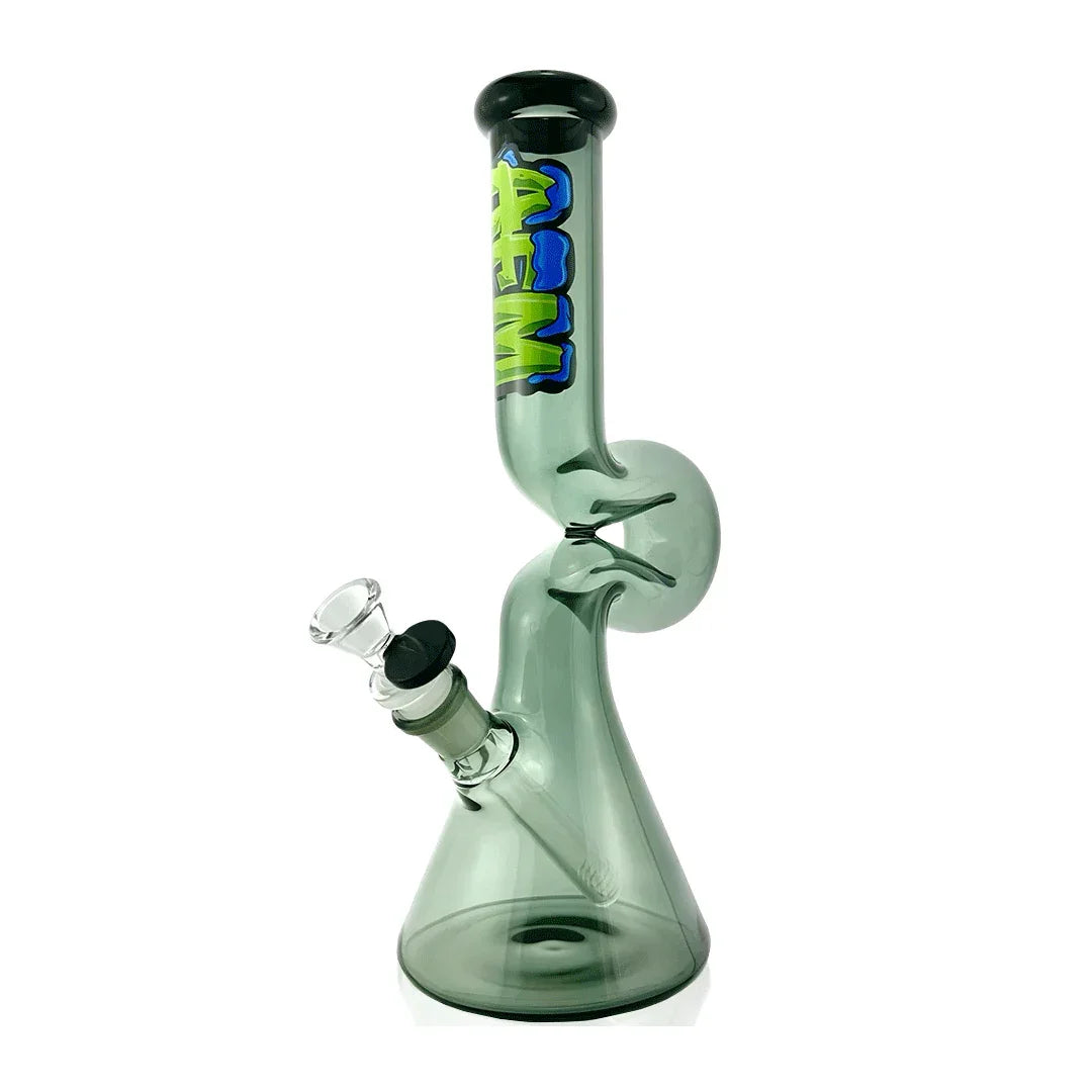 AFM Glass 12" Beaker Wave Full Color Glass Water Pipe - Stoner