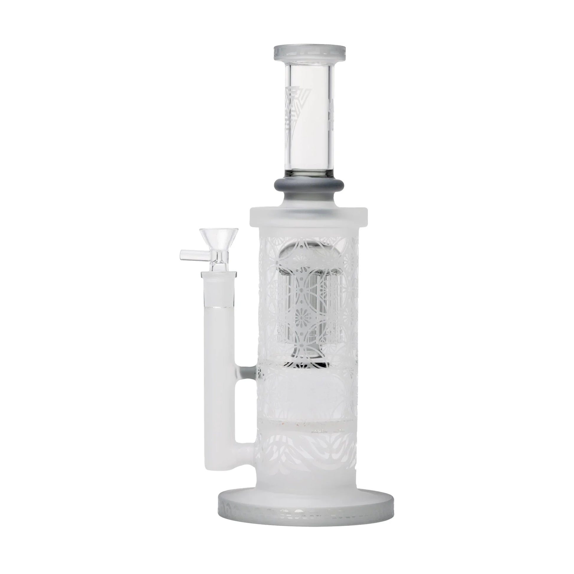 Human Grade Sacred Straight Sandblasted Glass Water Pipe - Stoner