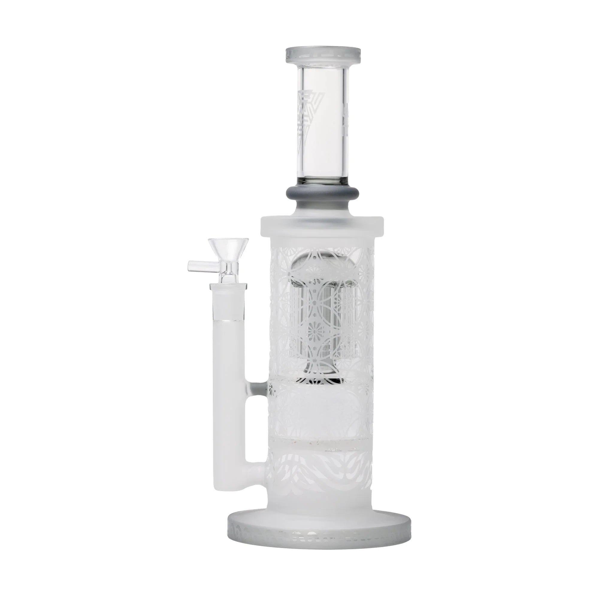 Human Grade Sacred Straight Sandblasted Glass Water Pipe - Stoner