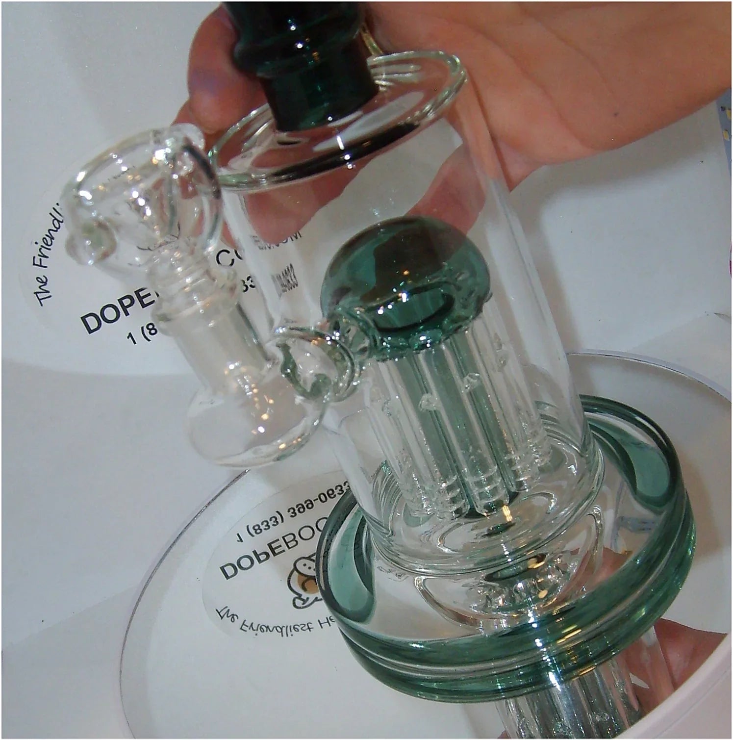 10" Water Pipe with Tree Perc & Bent Neck - Stoner