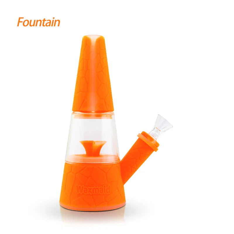 Waxmaid Fountain Silicone Glass Water Pipe - Stoner