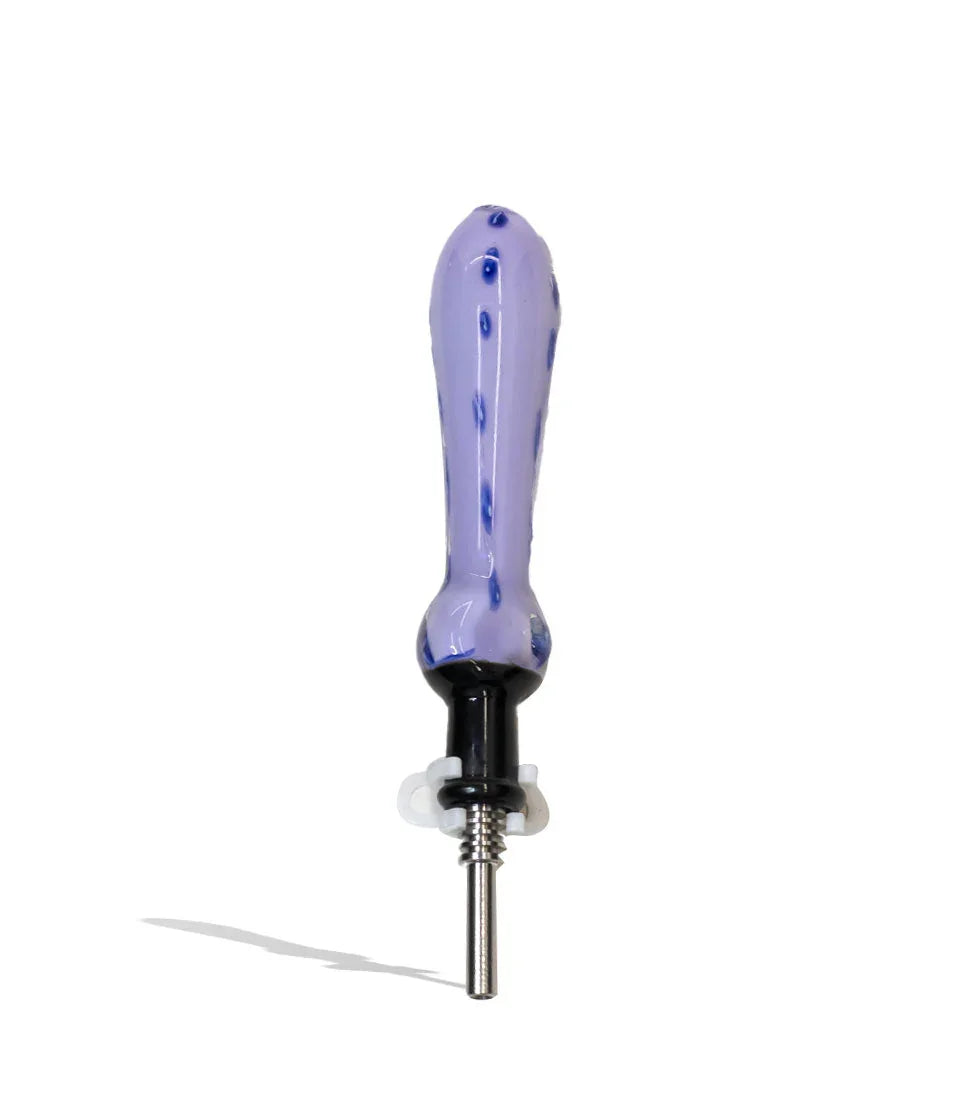 Black Topped and Milky Art Body Nectar Collector with 10mm Stainless Steel Tip - Stoner