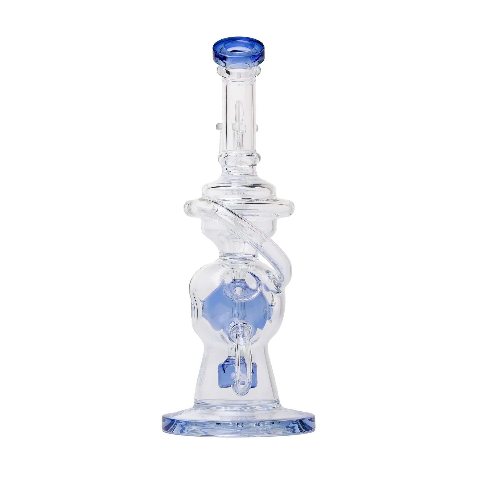 Human Grade 10" Swiss Rig Glass Recycler Water Pipe - Stoner