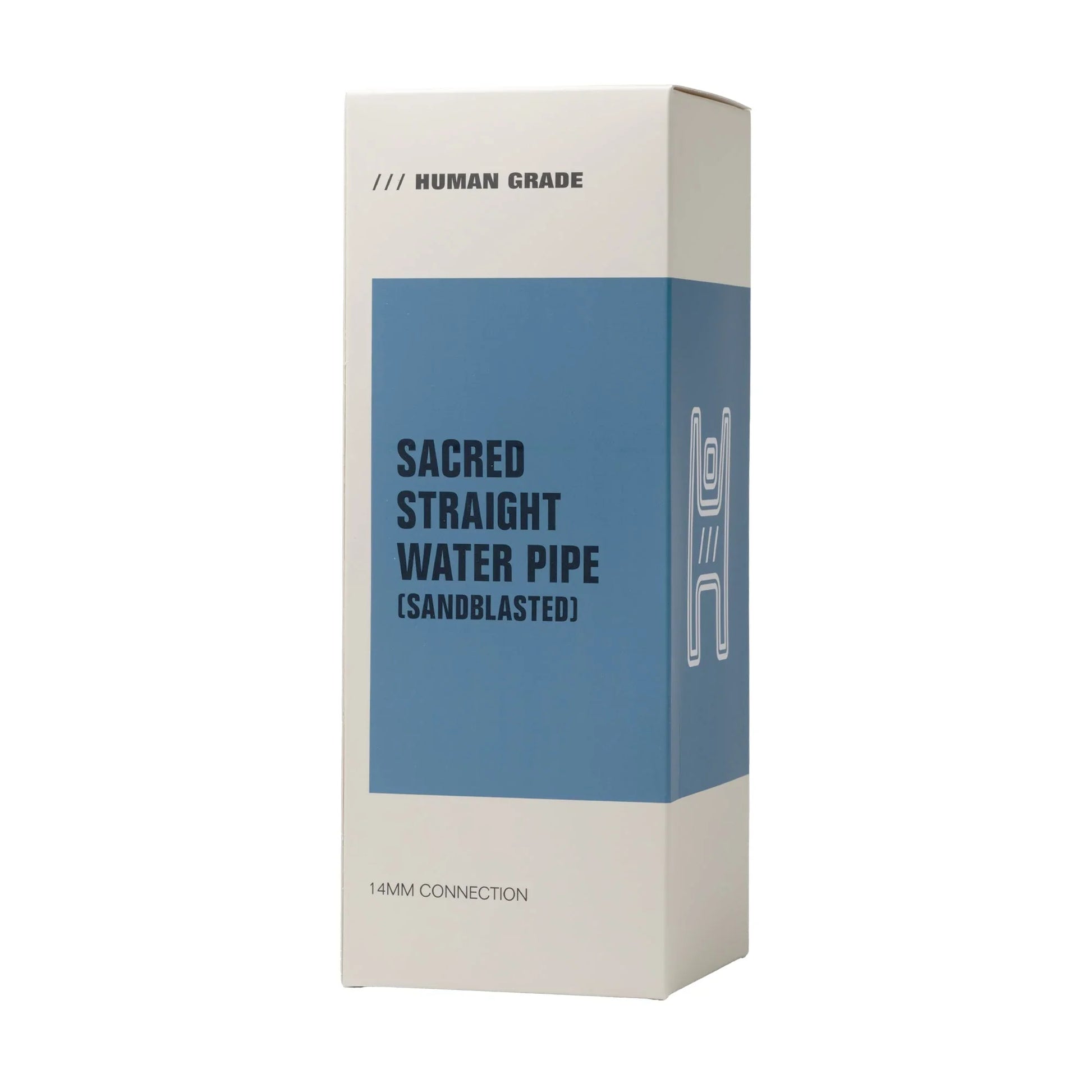 Human Grade Sacred Straight Sandblasted Glass Water Pipe - Stoner
