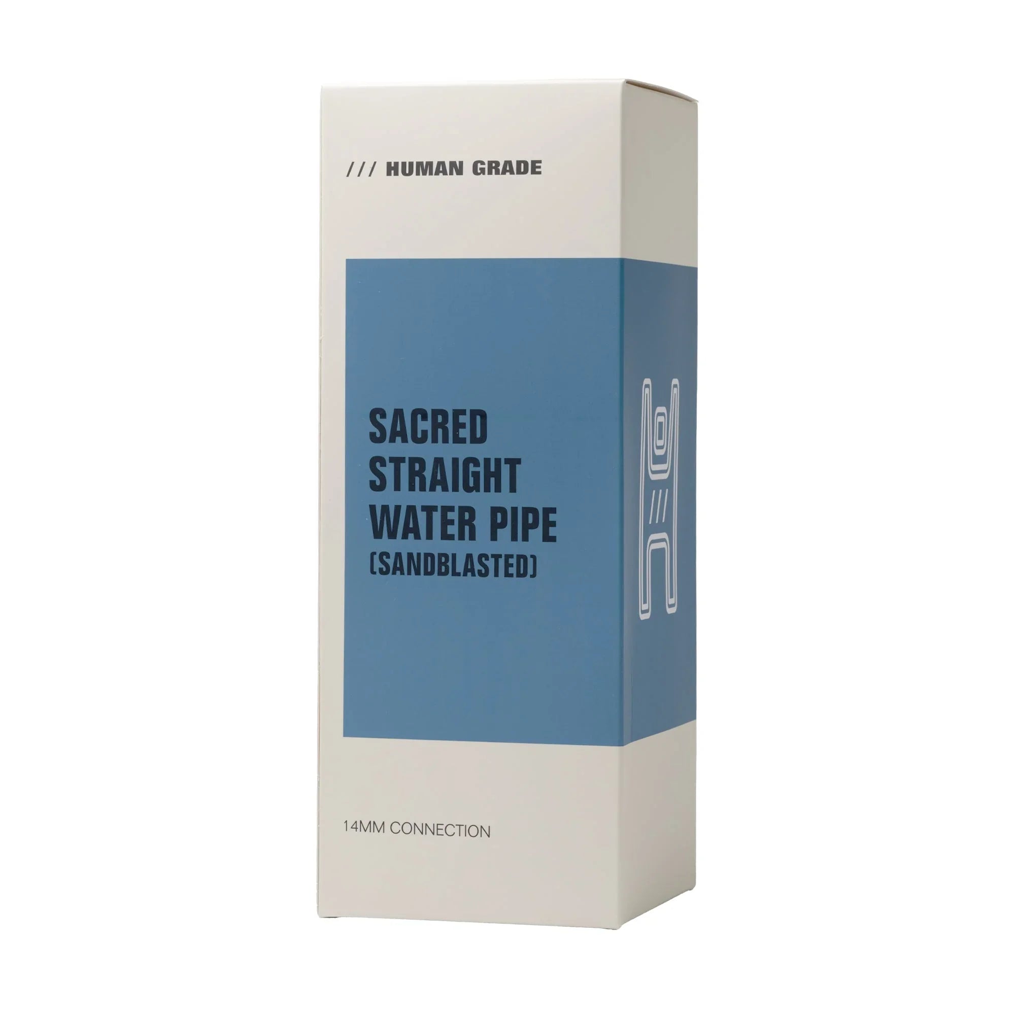 Human Grade Sacred Straight Sandblasted Glass Water Pipe - Stoner