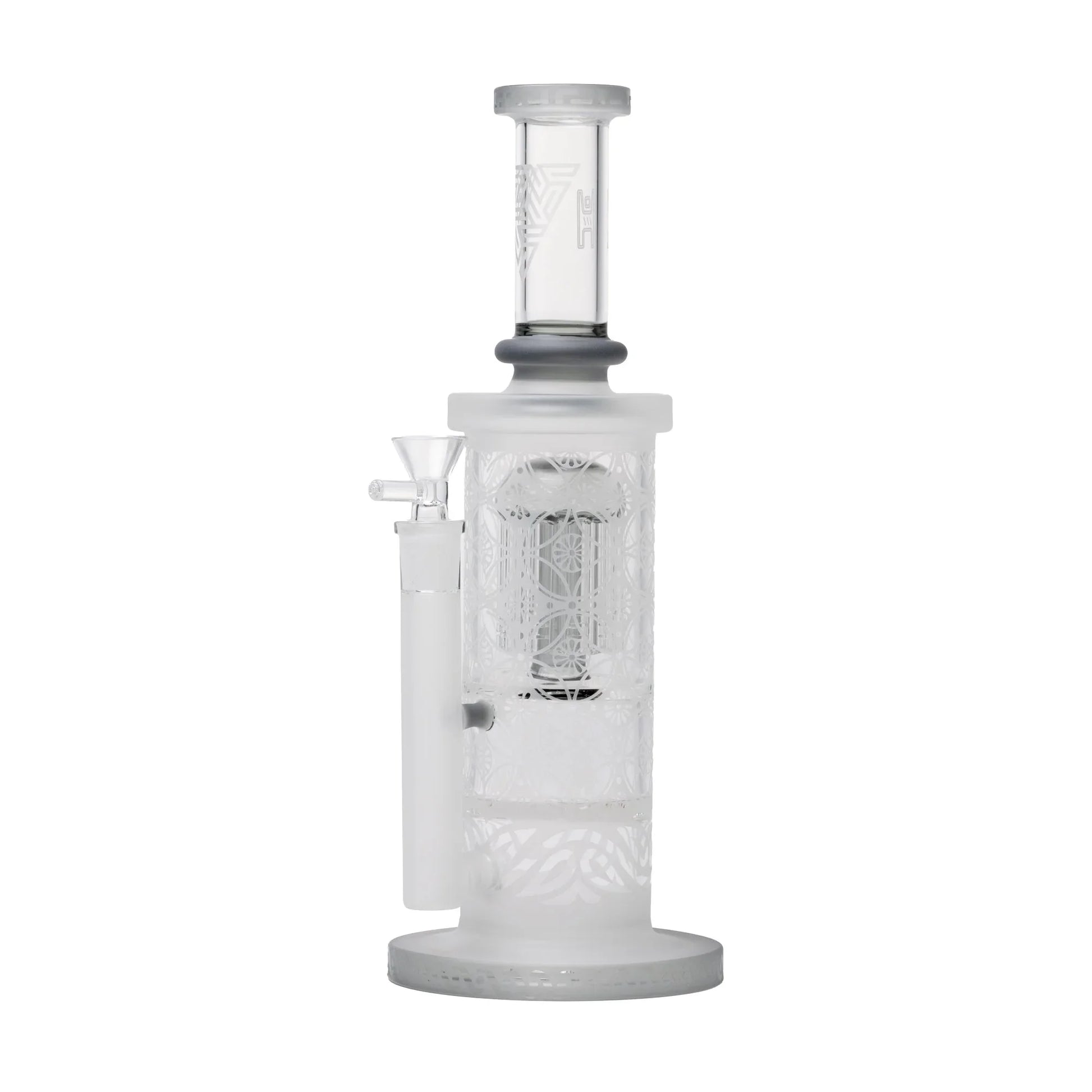 Human Grade Sacred Straight Sandblasted Glass Water Pipe - Stoner