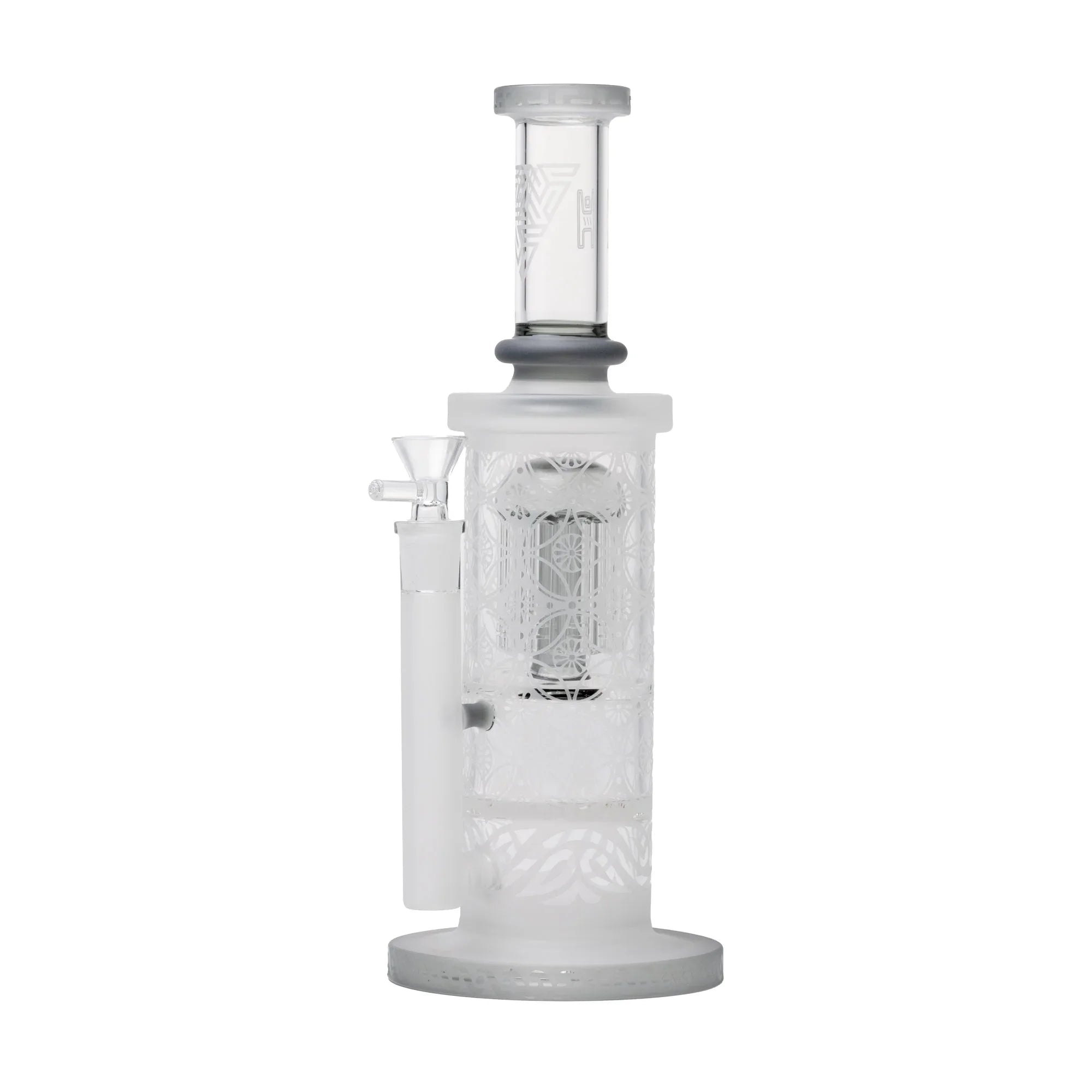 Human Grade Sacred Straight Sandblasted Glass Water Pipe - Stoner
