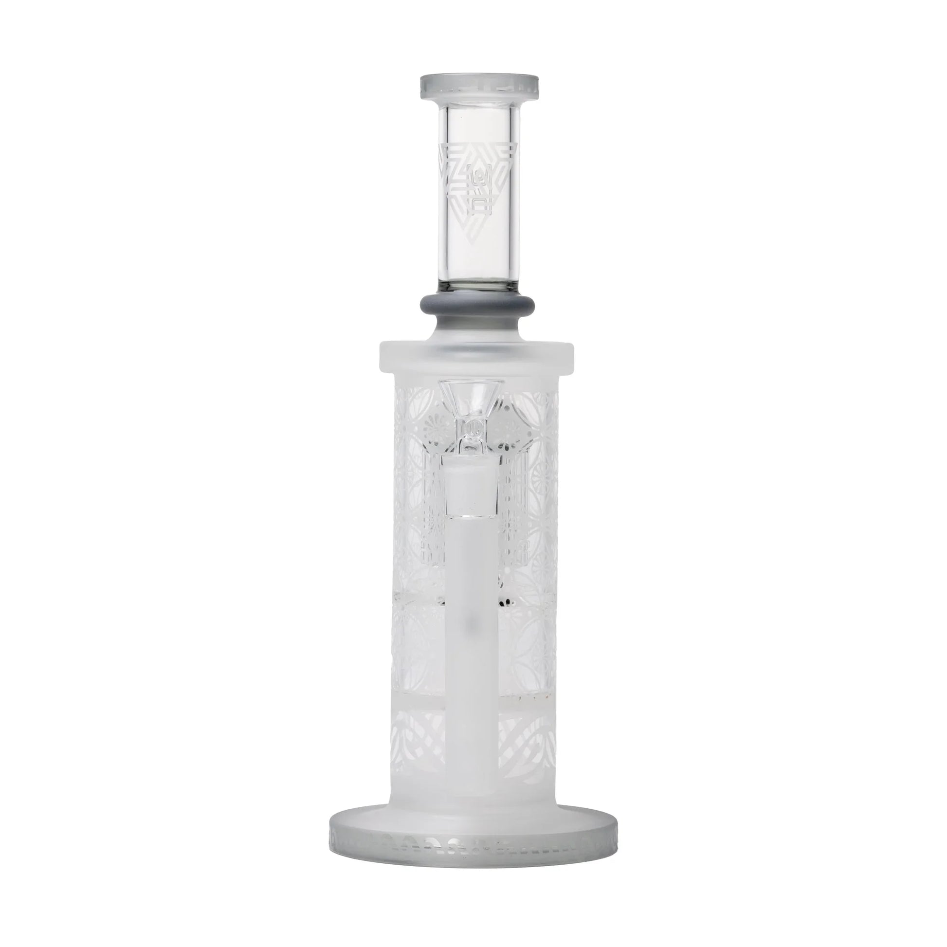 Human Grade Sacred Straight Sandblasted Glass Water Pipe - Stoner